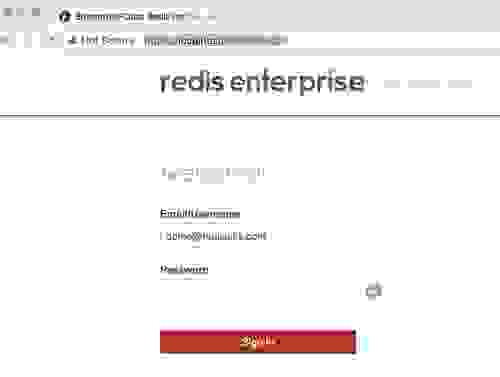 Reds Enterprise login screen