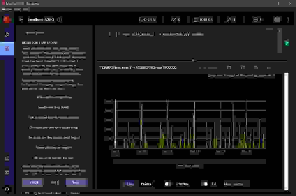 redistimeseries 1.6 line graph