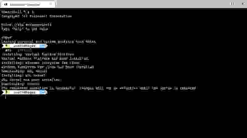 Installing WSL via the command line