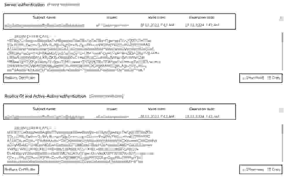 Cluster certificates view