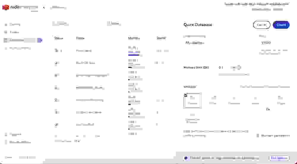 Create a database with advanced capabilities