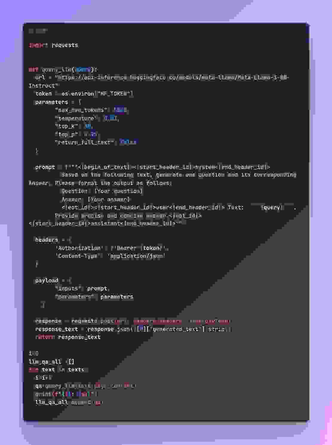 Hugging Face Llama model